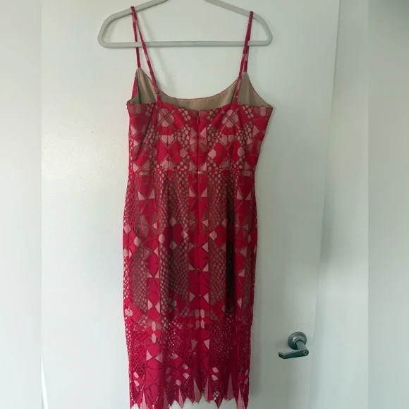 BCBGMaxAzria Dresses Bcbgmaxazria Red Lace Detail Dress Poshmark